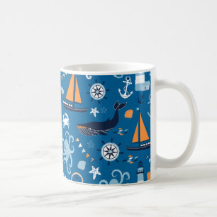 Mug Bleu profond Toutes les choses Nautiques