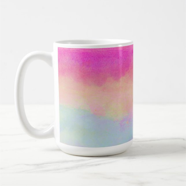 Mug Bleu rose Jaune arc-en-ciel Abstraites bandes (Gauche)