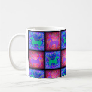 Mug Bleu rose Unicorne Chèques Epic Neon Design