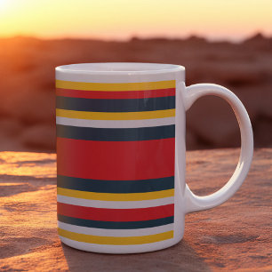 Mug Bleu rouge Jaune Uniforme rayures