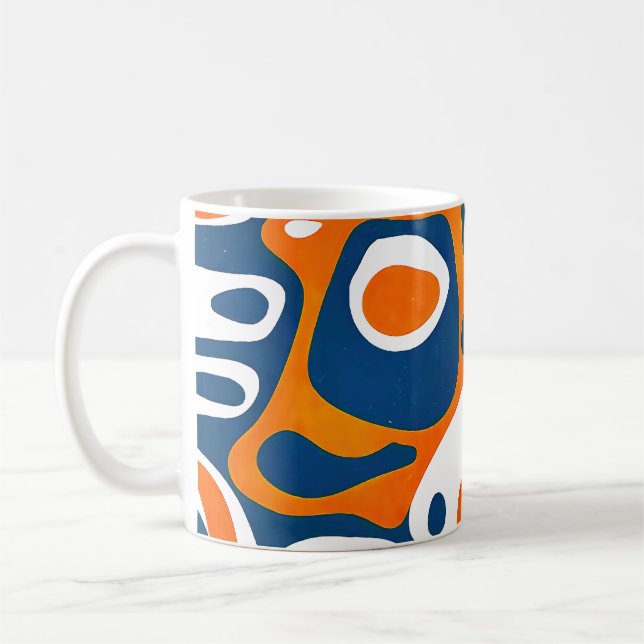Mug Bleu rouge rétro orange (Gauche)