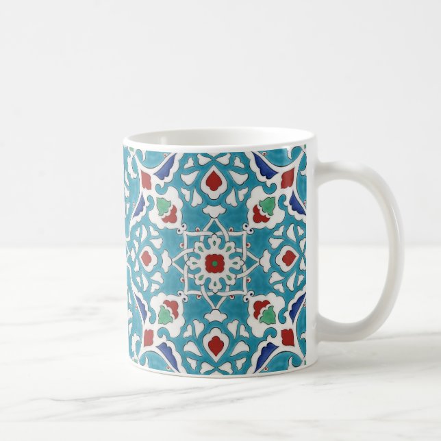 Mug Bleu Rouge Vert Blanc Portugais Azulejo Motif (Droite)