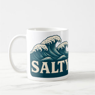 Mug Bleu sarcelle salé Vagues de surf de plage Naïutiq