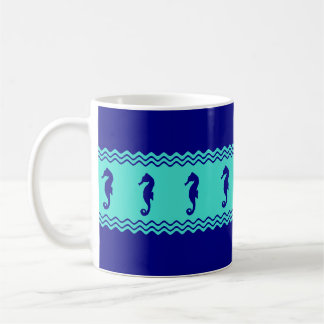 Mug Bleu Turquoise Côtière Seahors Stripes