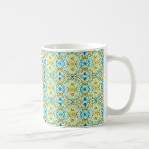 Mug Bleu Turquoise d'art botanique Abstrait