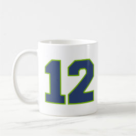 Mug bleu vert numéro 12