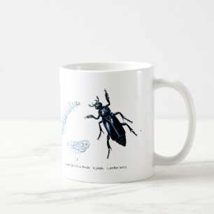 Mug Bleu vintage du scarabée   de sacristain de