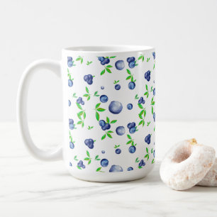Mug Bleuets, aquarelle bleuté, art des fruits  