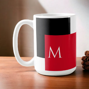 Mug Bloc de couleur minimal simple avec monogramme ini