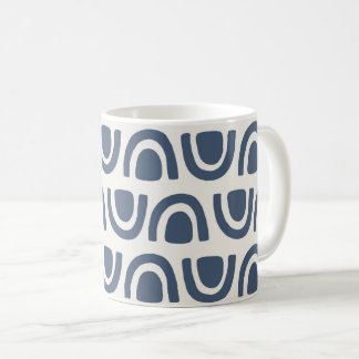 Mug Blocs d'arche organiques modernes Navy motif crème