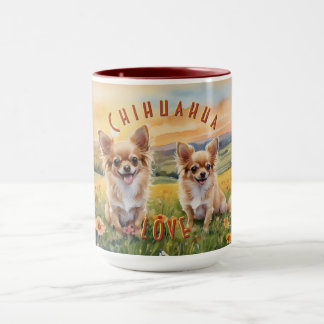 Mug Blond Chihuahua et Pup Farm Sunrise