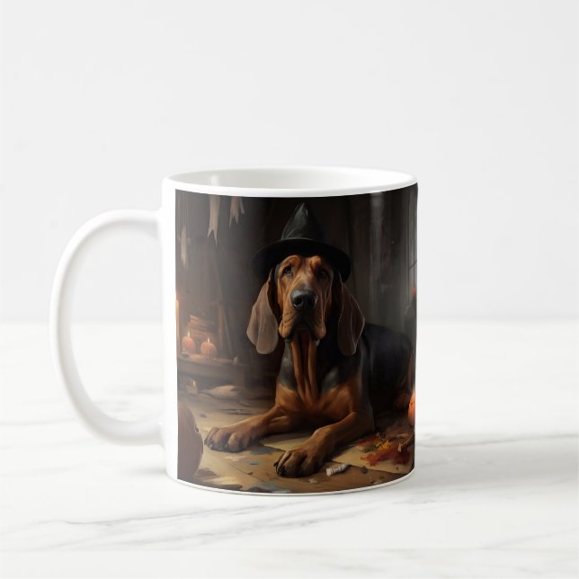 Mug Bloodhound Citrouilles Halloween effrayant (Gauche)