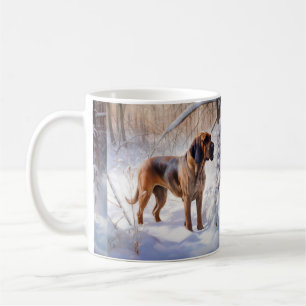 Mug Bloodhound Laissez tomber la neige de Noël