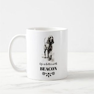 Mug Bloodhound Life est meilleur avec Custom Dog Name