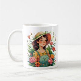 Mug Blooming Gardener - Lady Gardener with Flowers