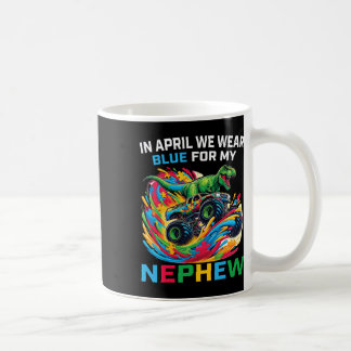 Mug Blue Autism Awareness Nephew T Rex Monster Truck D