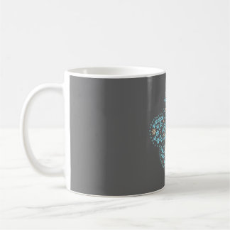 Mug Blue Beige Floral Bloom – Dark Grey Botanical Mode