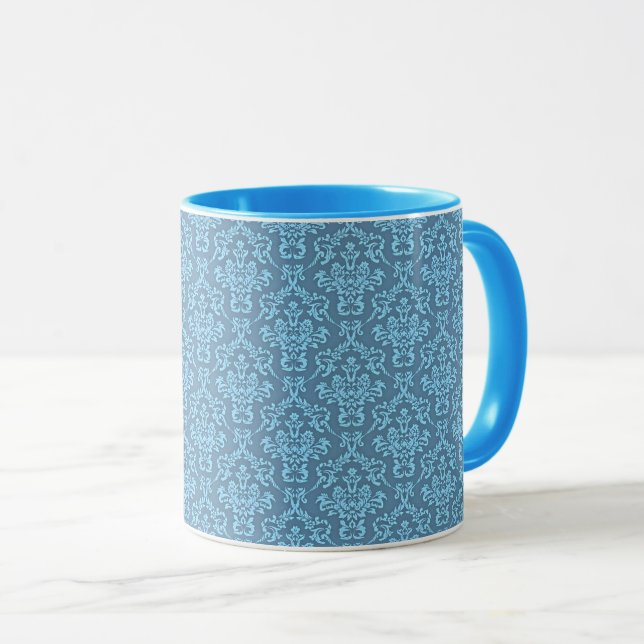 Mug Blue Damask Pattern (Devant droit)