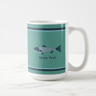 Mug Blue Folk Art Trout/Saumon