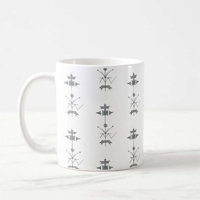 Mug Blue Gray Green Geometric (Gauche)