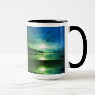 Mug Blue Green Morning Sunrise abstrait à CT River