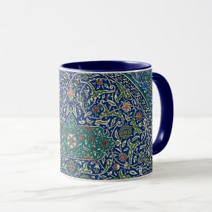 Mug Blue Green Orange Turquoise Ornat Motif arabe