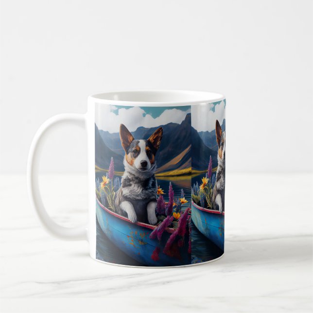 Mug Blue Heeler sur une pagaie : une aventure Pittores (Gauche)