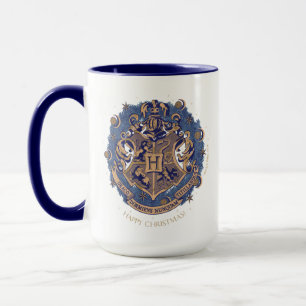 Mug Blue HOGWARTS™ Crest Holiday Wreath