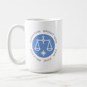 Mug Blue Libra Zodiac Star Signal Personnalité Trait
