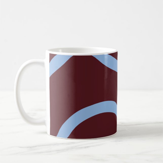 Mug – Blue Lines on Burgundy (Gauche)