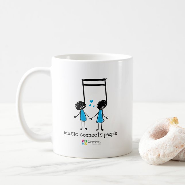 Mug Blue Music connecte les gens (Avec donut)