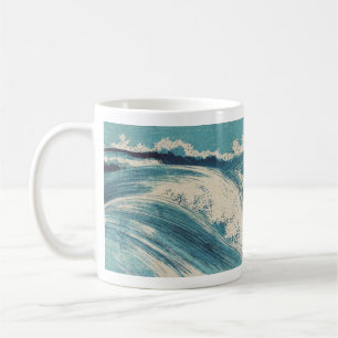 Mug Blue Ocean Waves Bois japonais