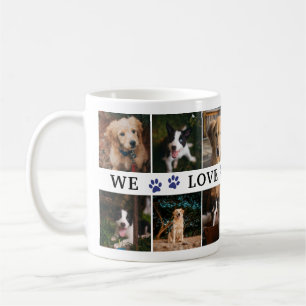 Mug Blue Paws We Love You Dad Collage photo