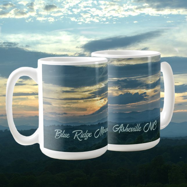 Mug Blue Ridge Mounts Sunset Asheville NC (Créateur téléchargé)