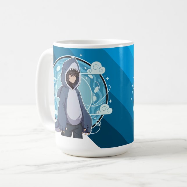Mug Blue Shark Boy Anime Art (Devant gauche)