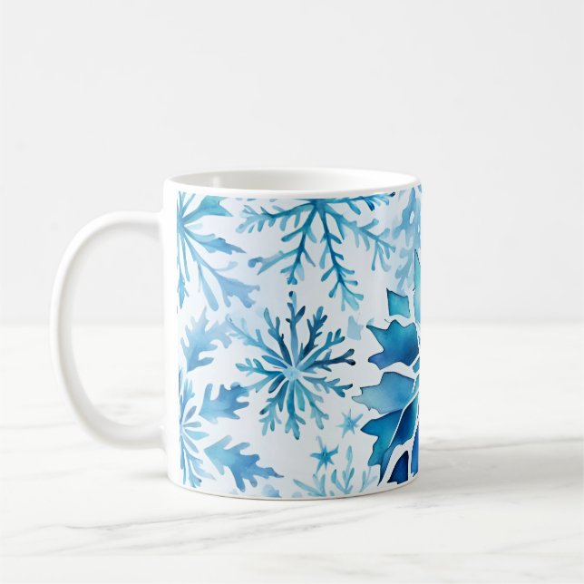 Mug Blue Snowflakes Winter magic wart  (Gauche)