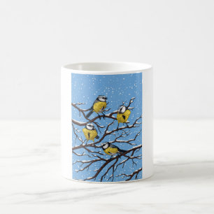 Mug Blue tit birds en hiver