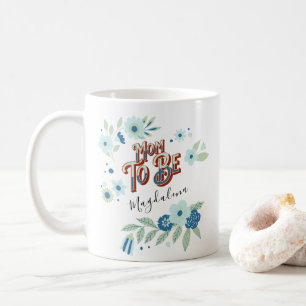 Mug Blue Turquoise Vert Fleurs Maman À Être