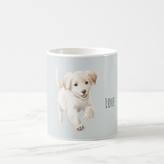Mug Blue White Happy Dog (Centre)