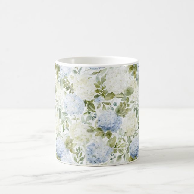 Mug Blue White Hydrangea Romantic Floral Bridal Shower (Centre)