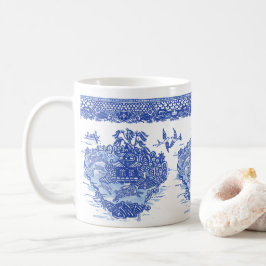 Mug Blue Willow Rabbit Lièvre Isle Animaux Art amusant