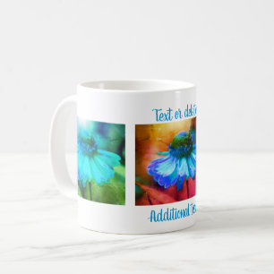 Mug Blue Zinnia Floral Art Personnalisé