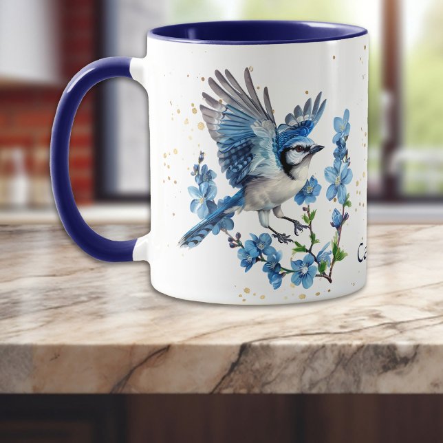 Mug Bluebird dans la nature du printemps (Créateur téléchargé)