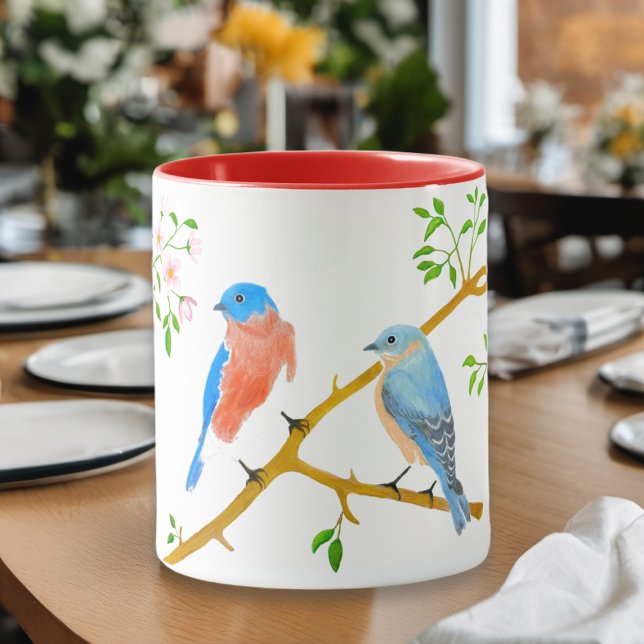Mug Bluebirds Musique rouge et blanche (Créateur téléchargé)