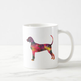 Mug Bluetick Coonhound Chien Silhouette géométrique