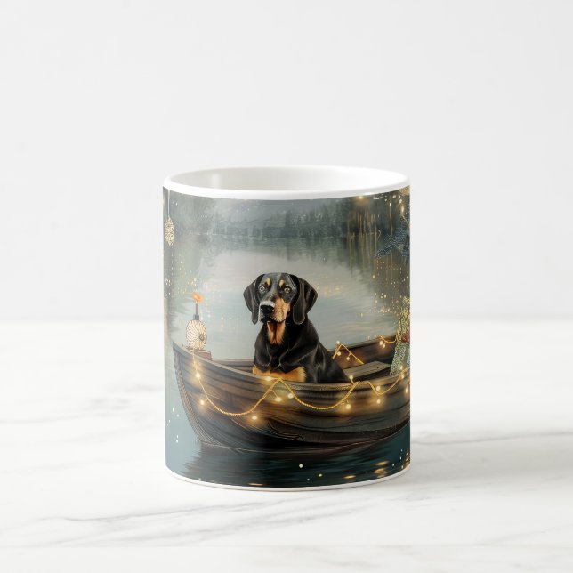 Mug Bluetick Coonhound Noël Festive Voyage (Centre)