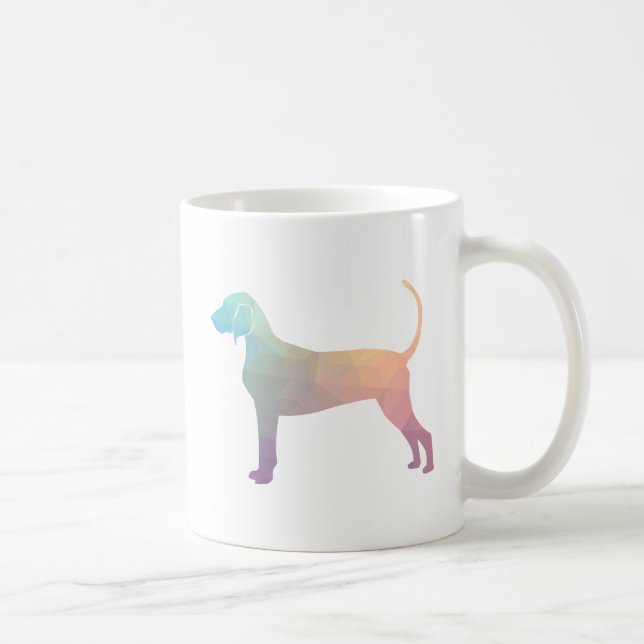 Mug Bluetick Coonhound Silhouette géométrique dans Pas (Droite)