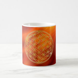 Mug Blume des Lebens klein vagues rouge BG