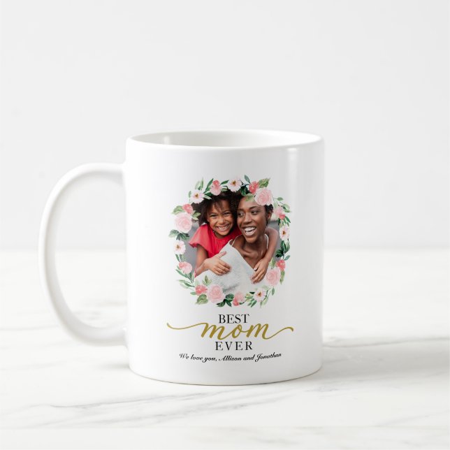 Mug Blush Floral Wreath Meilleure Maman Jour des mères (Gauche)