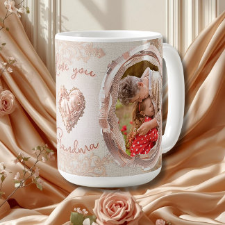 Mug Blush Heirloom Heart Family Photo Keepsake Panel